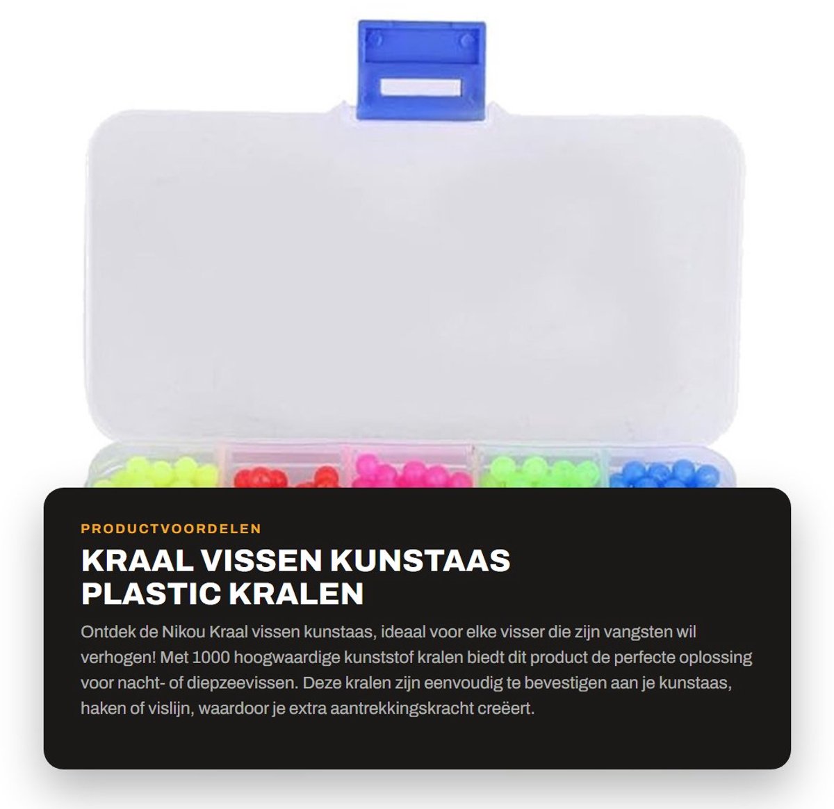 Dailygoods- Kunstaas 1000 stuks - Kunststof Kralen - Nachtvissen/Diepzeevissen - Herbruikbaar - Lichtgewicht - Extra Aantrekkingskracht - Vissersbenodigdheden