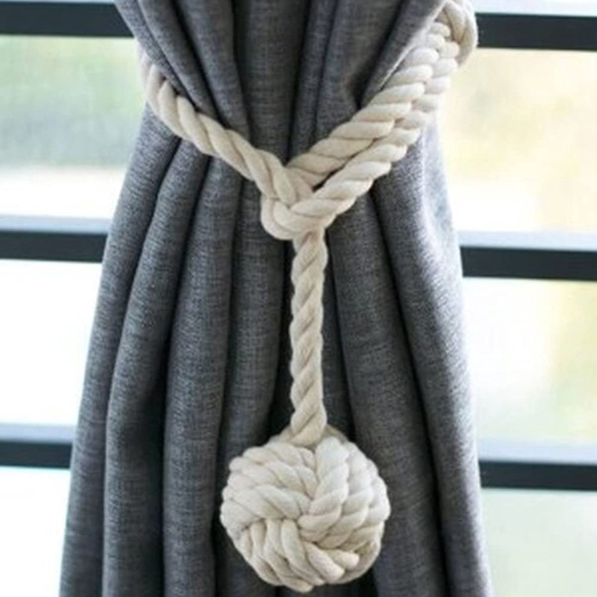 Dailygoods- Gordijn Tiebacks Handgebreid - 2 Stuks - Katoenen