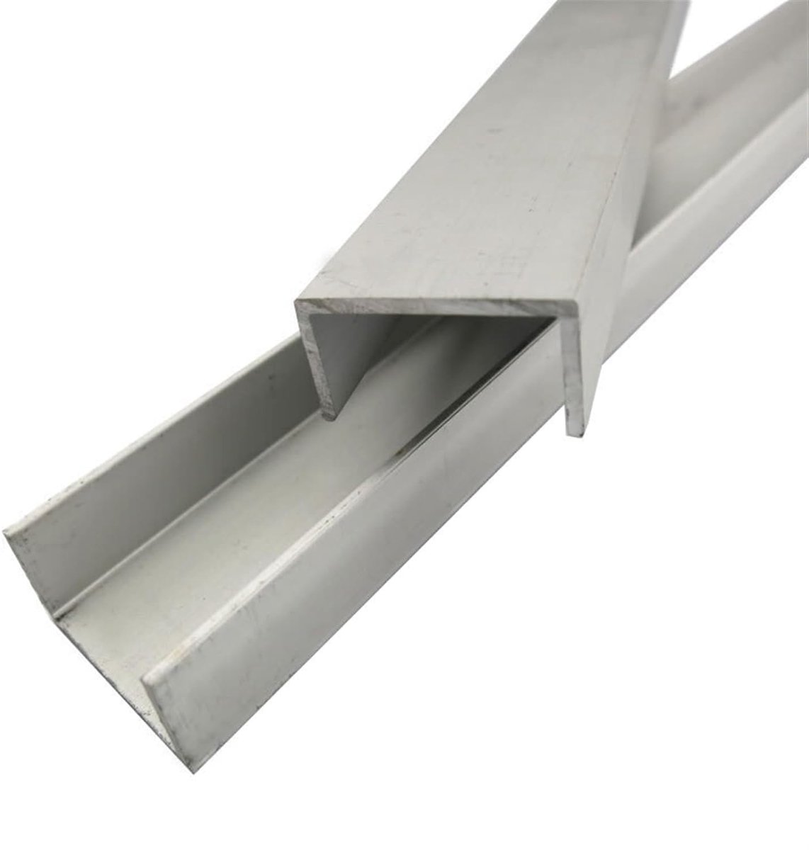 Aluminium U-profiel - Metaalrand profiel - Glasrand afwerking - Eenvoudige montage - 50 cm lengte - Aluminiumkleur