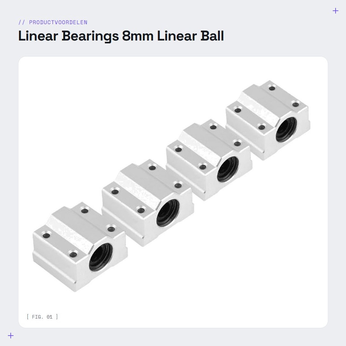 Dailygoods - Linear Bearings - 8mm Linear Ball Bearing - Hoge precisie - Geschikt voor 3D Printer - 4 stuks - Aluminium legering