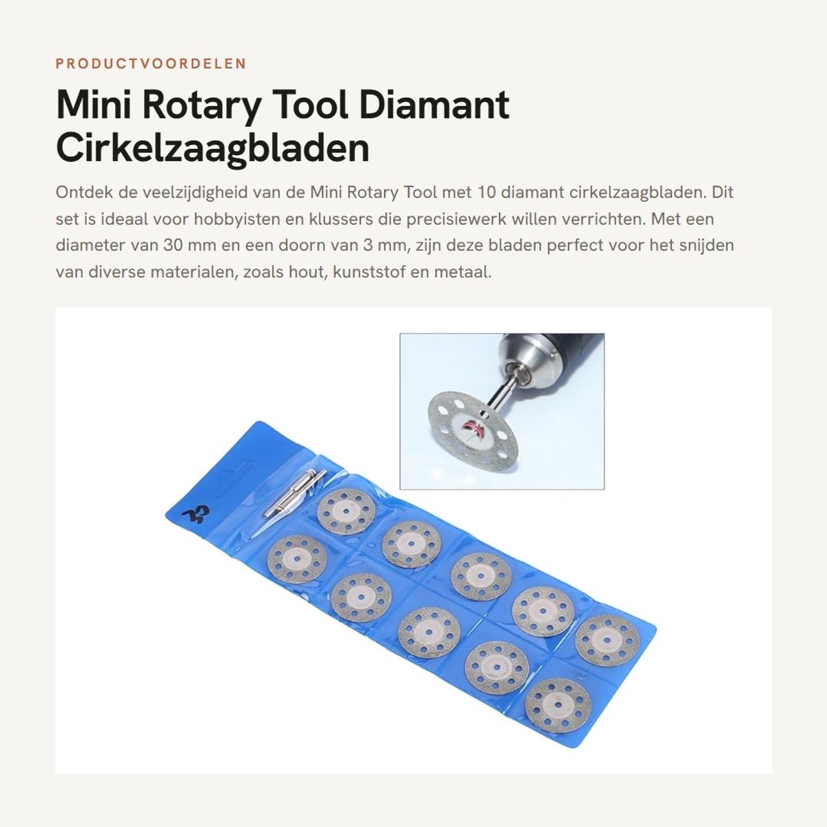 Dailygoods- Cirkelzaagbladen 10 Stuks - Diamant Snijwiel - 30 mm Plakdiameter - 3 mm Doorn - 8 Gaten Type - Duurzaam Materiaal - Snijschijven