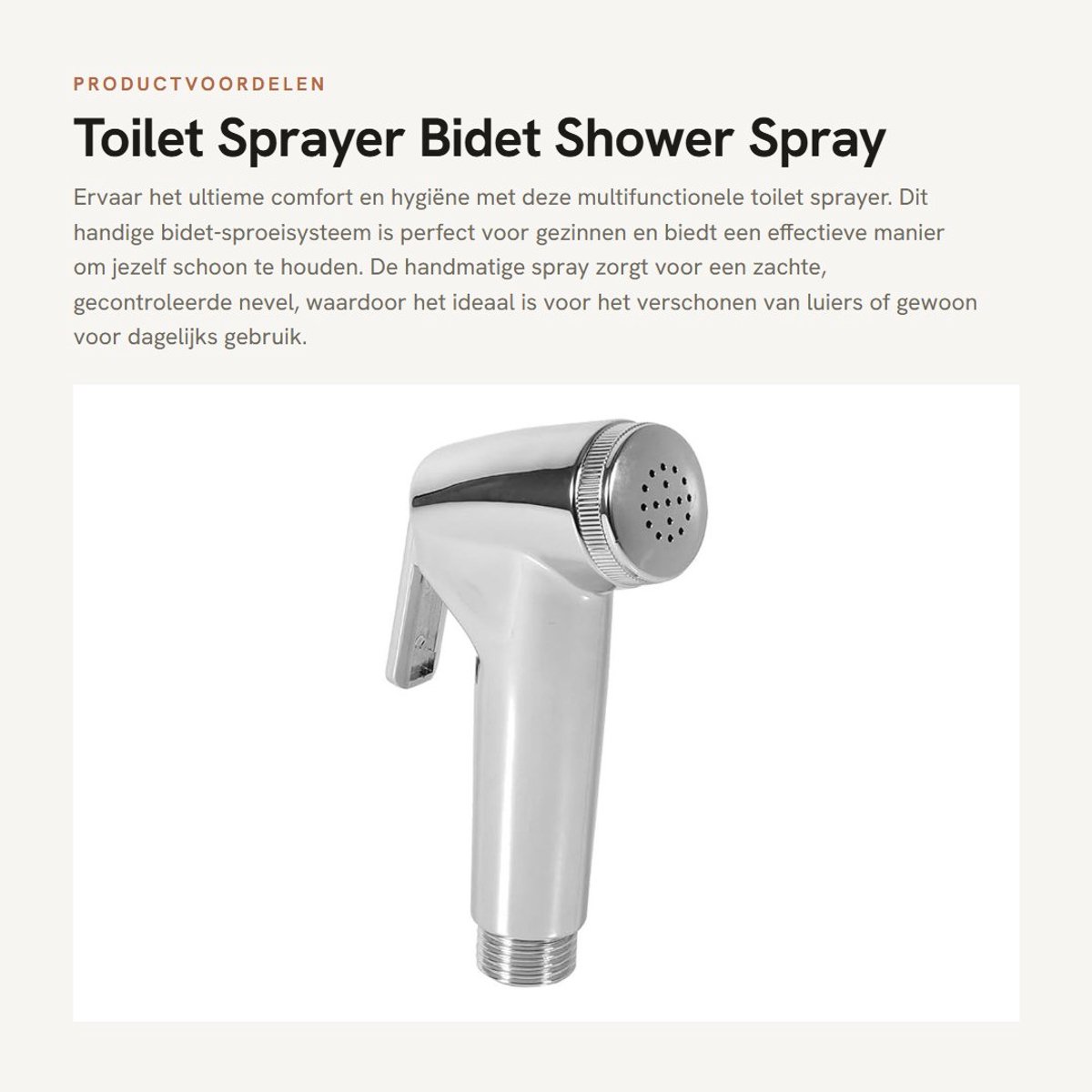Dailygoods- Bidet Handdouche Hoogwaardige ABS - Multifunctioneel - Verstelbaar - Handheld - Eenvoudige Installatie - Veilig en Duurzaam - Douche