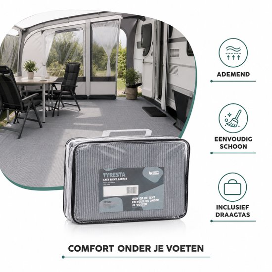 Happy Rhino - Tenttapijt Tyresta - Grijs - Buitentapijt - Grondzeil - Textiel - 250x250 van Happy Rhino — afbeelding 5