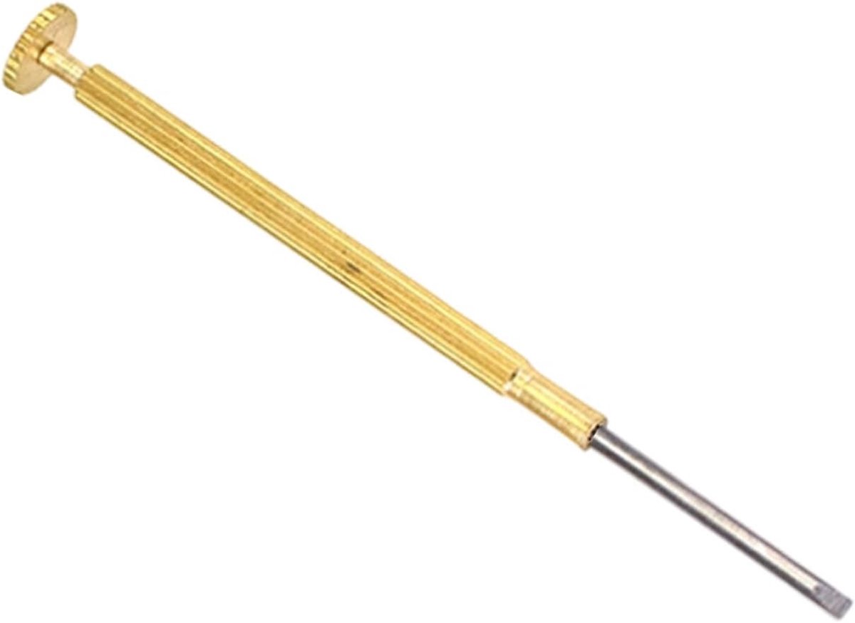 Schroevendraaier Set - Precisie Gereedschap - Kleine Reparaties - Koperen Handvat - 7.2 cm - Zilver