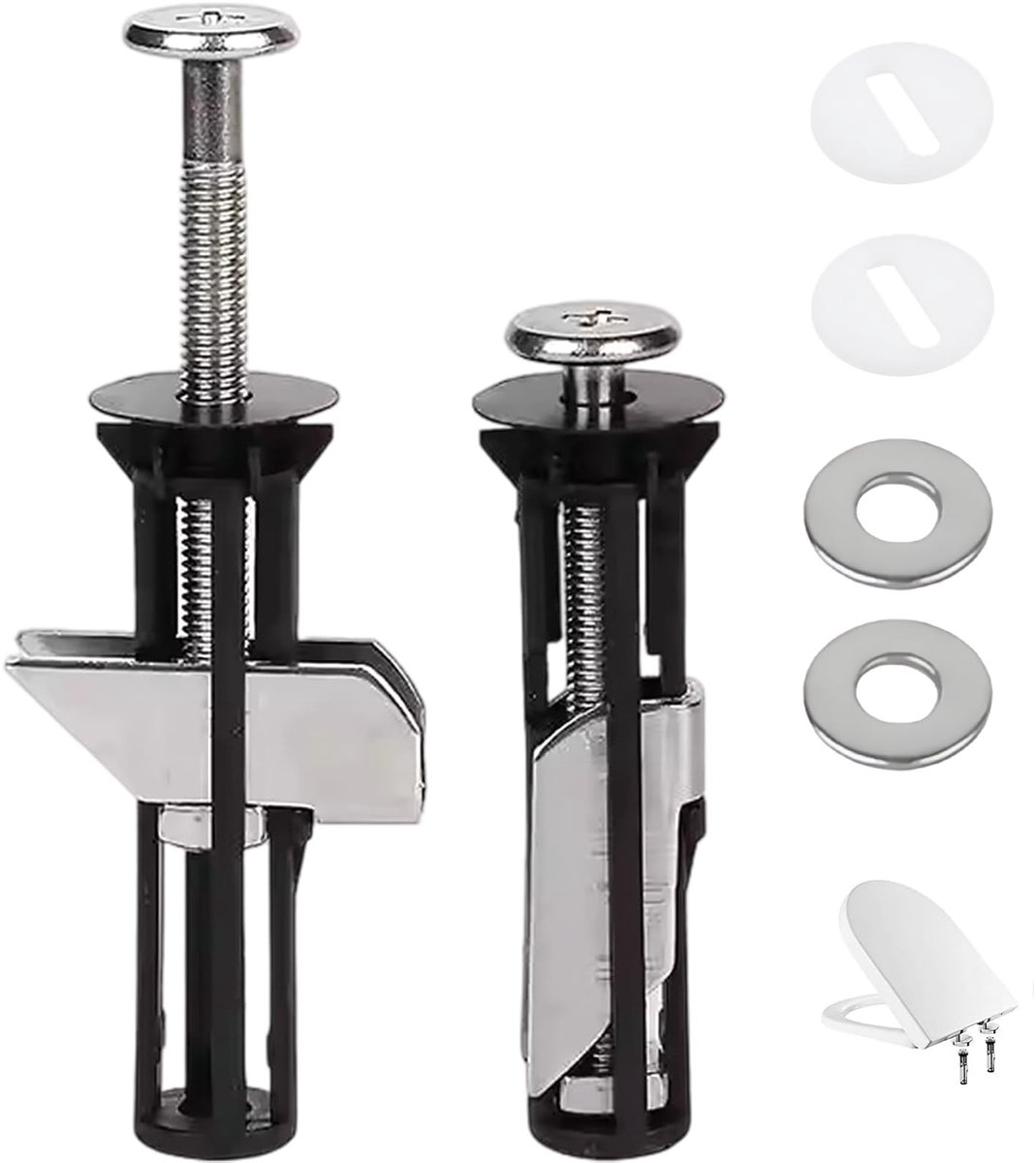Dailygoods- WC-Brilbouten Universeel - Bevestigingsschroeven - Vervangingsset - Roestvrij Staal - 2 Stuks - Geschikt voor Toiletzittingen - Toiletbevestiging