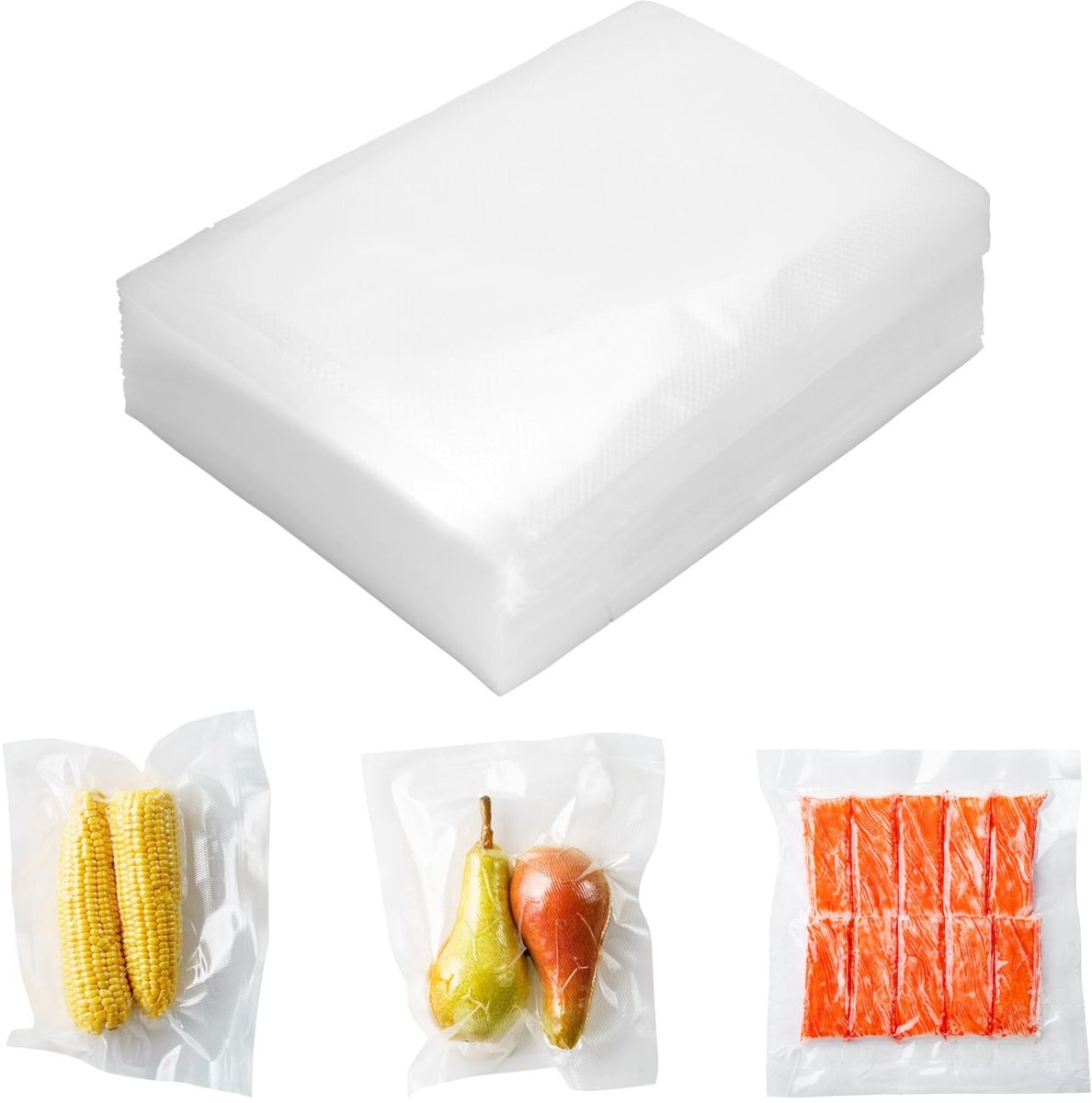 Dailygoods- Vacuümzakken 100 stuks - 15x20cm - BPA-vrij - Sterk/scheurvast - Professionele vacuümfolie - Geschikt voor Sous Vide/invriezen - Voedselzakken