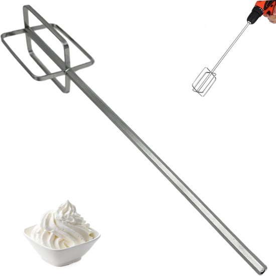 Boormixer Opzetstuk - Roestvrij staal - Mengen van materialen - Versterkte staaf - 45 cm - Zilver — afbeelding 3