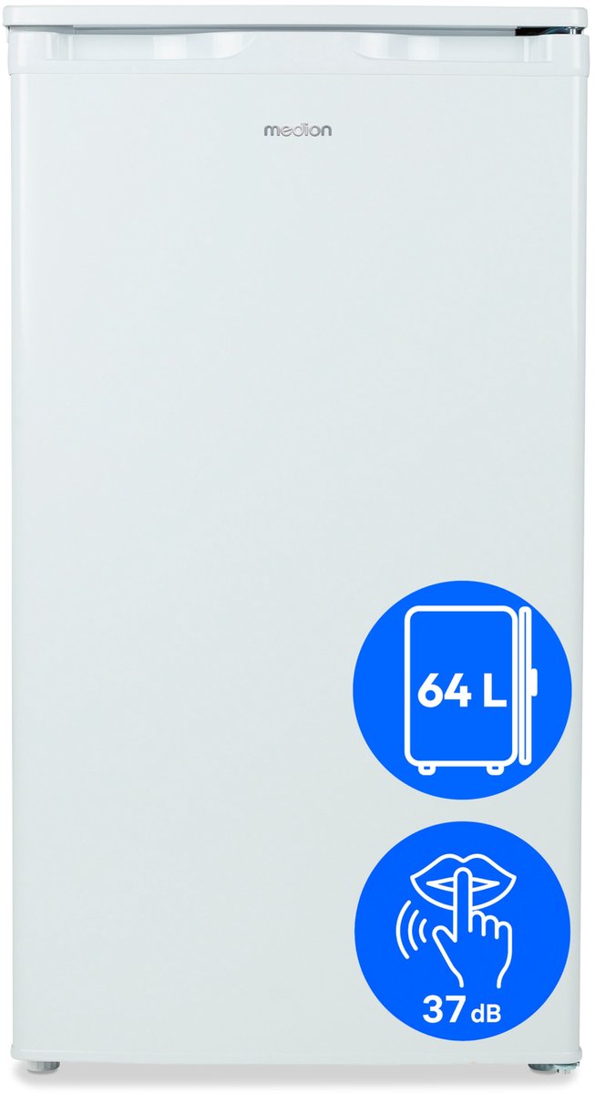 MEDION Vriezer 64 L, extra stille inverter, 37 dB - MD370031 - Wit | 4-sterren, tot -25°C, snelvriezen, 3 vriesladen, omkeerbare deur, verstelbare voeten