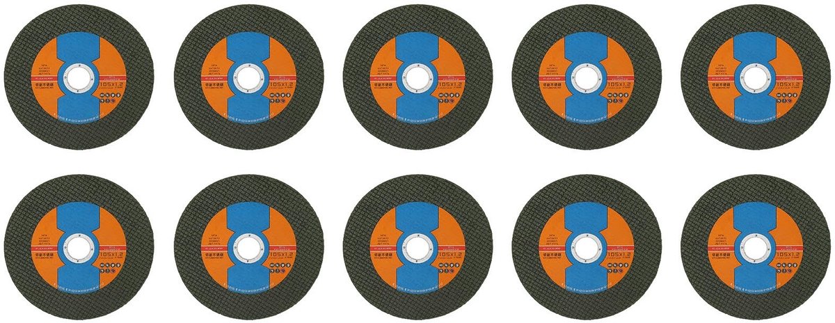 Dailygoods- Doorslijpschijf 105x16mm - 10 Stuks - Ultradun - Roestvrij Staal - Veilig en Duurzaam - Geschikt voor Ferrometalen - Snijschijf
