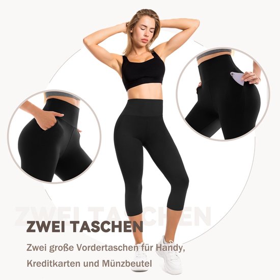 Dailygoods- Dameslegging Hoge Taille - Capri Sportlegging - Sportkleding met Zakken - Yoga/Fitness - Vrije Beweging - Lichtgewicht Materiaal - Sportbroek van Dailygoods — afbeelding 3