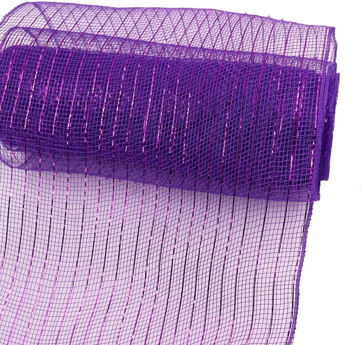 Dailygoods- Decoratief Lint 10 Meter - Mesh Lint - Polyester - Kerstkransen - Doe-het-zelf - Licht Buigzaam - Paars - Netband