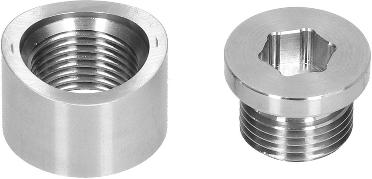 Dailygoods- Lambdasonde Hoogwaardig Roestvrij Staal - Steeknippel - Spuitmoer M18x1.5 - Uitlaatsysteem - Dichte Verbinding - Lange Levensduur - Zuurstofsensor