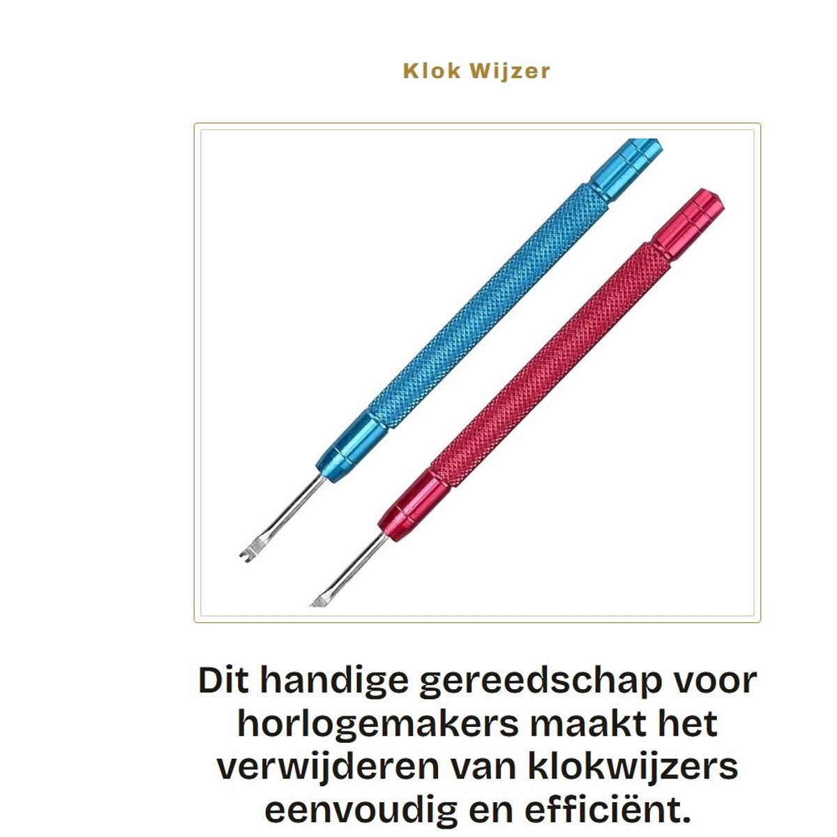 Dailygoods- Klokwijzer Verwijderaar - Gereedschap voor Horlogemakers - Verwijderaar voor Wijzers - Schokbestendig - Roestvrij Staal - Duurzaam en Lichtgewicht - Horlogereparatiegereedschap