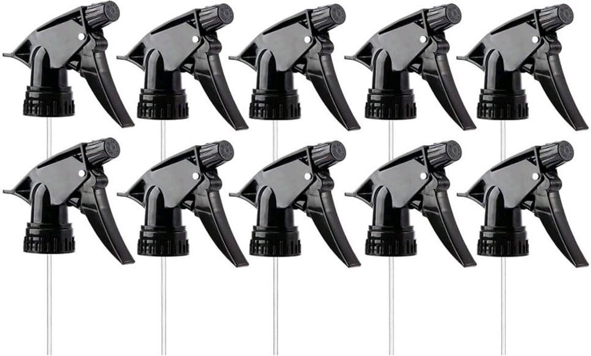 Dailygoods- Spuitfles Heavy Duty - 10 Stuks - Sproeikop met 3 Modi - Herbruikbaar - Kunststof - Verstelbare Lengte 8,25 Inch
