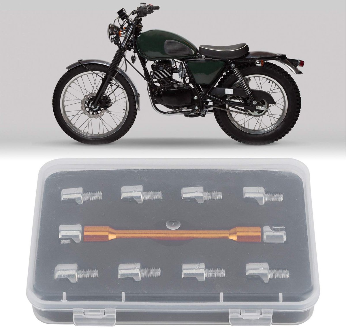 Dailygoods- Spaaksleutelset CNC - Motorfiets Sleutelset - Draagtas - Lengte 93 mm - Geschikt voor de meeste motorfietsen - Bandstaaldraad afstellen - Velgsleutel