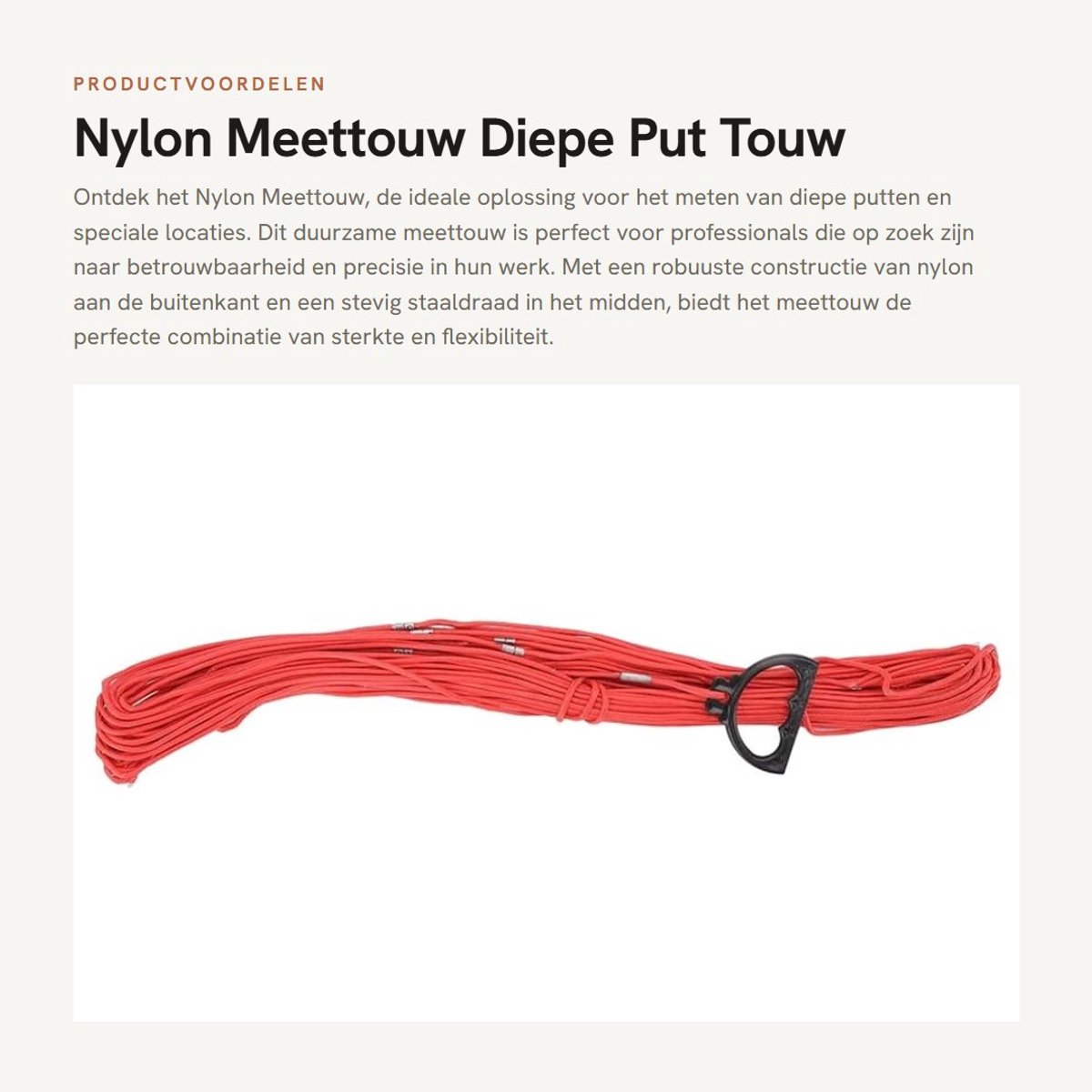 Dailygoods- Meettouw 30 Meter - Duurzaam Nylon - Omtrekmeter - Meetlint - Brandwerend - Slijtvast - Staaldraad Binnenin
