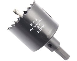 Dailygoods - Crown Saw - Bi-Metal Hole Cutter - Robuust en herbruikbaar - 51 mm - Geschikt voor hout en kunststof - Circular Saw Head