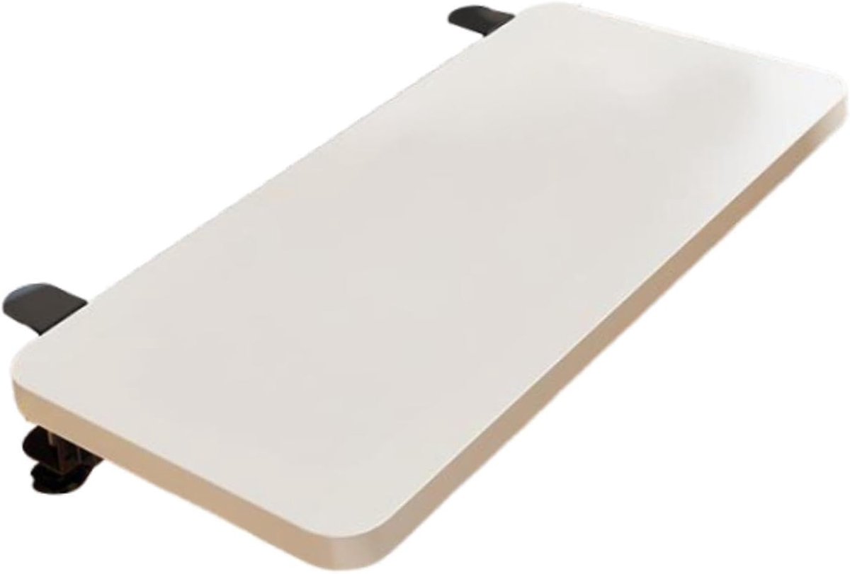 Bureau Plank - Toetsenbord Lade - Werkruimte Organiseren - Zonder Boren Installeren - 40x20 cm - Wit