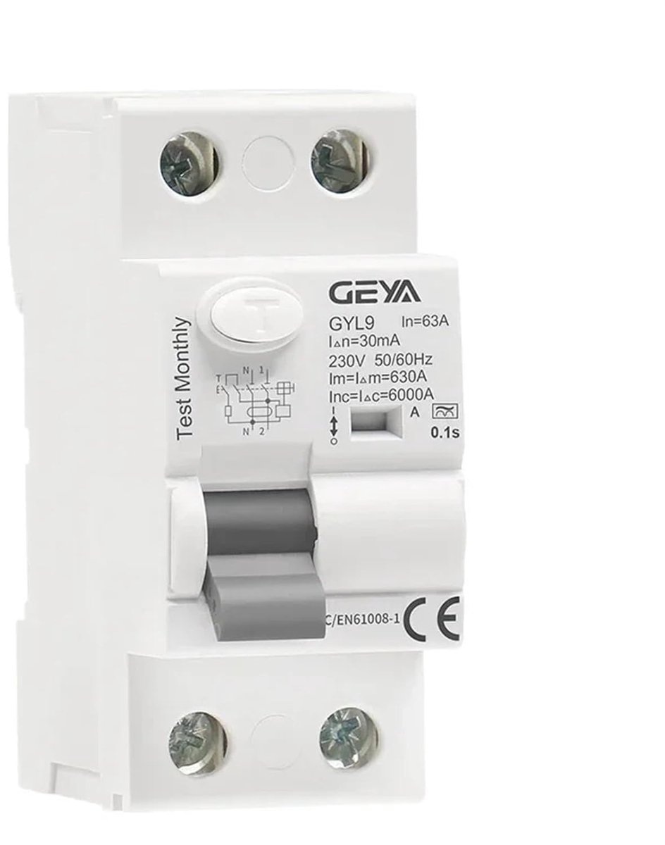 Aardlekschakelaar - Stroomonderbreker - Veilige Stroom - Elektromagnetisch - 2-polig 40A - 300mA