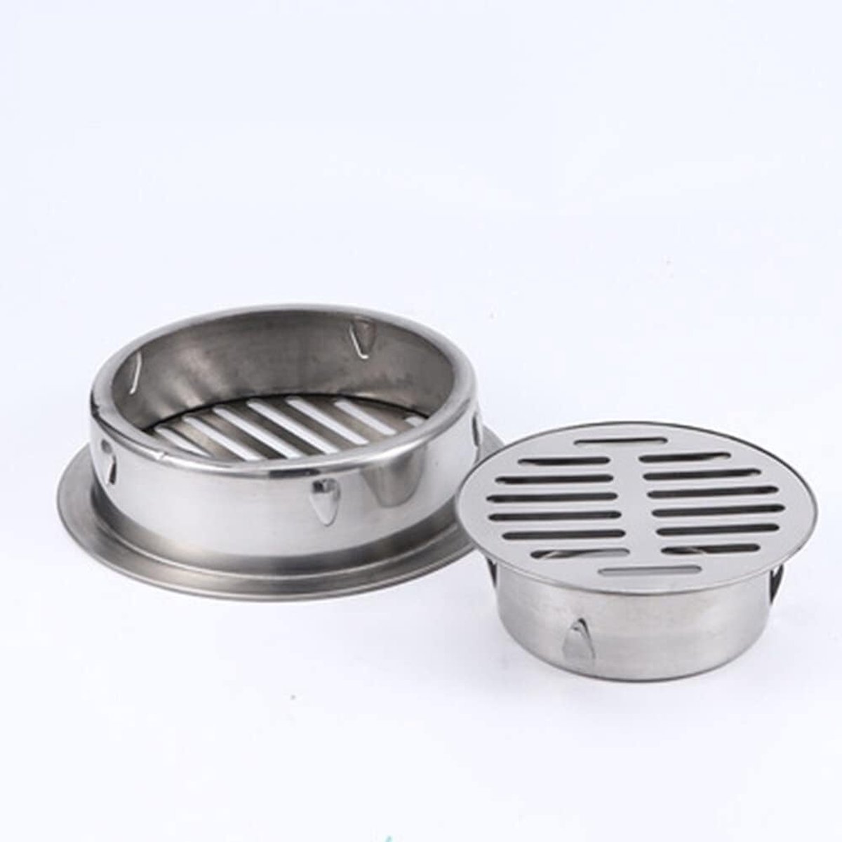 Afvoer Cap - Regenpijp Cap - Balkon Afwatering - Verstoppingsvrij Ontwerp - 75mm Diameter - Zilver