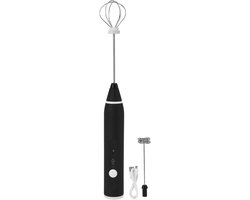 Oplaadbare Melkopschuimer - Handmixer Roerder - Drankjes Maken - 3 Snelheden - 1200mAh Batterij - Zilver