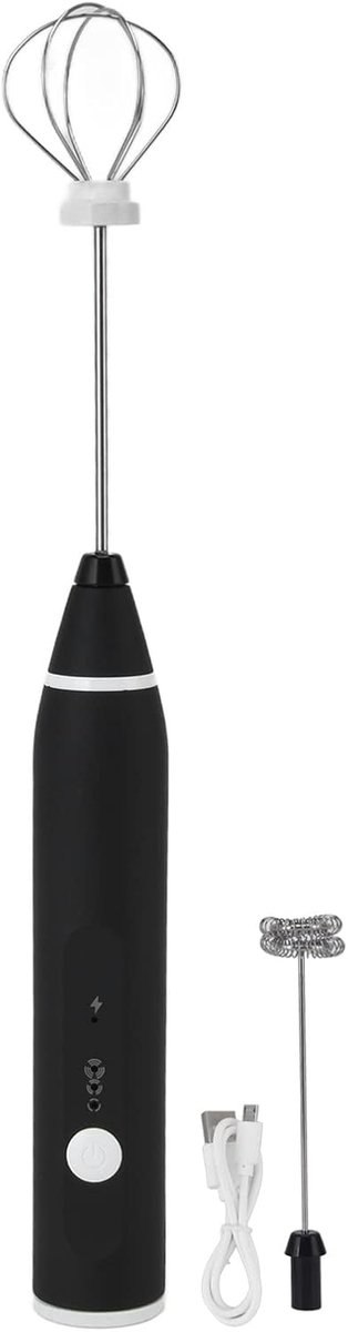 Oplaadbare Melkopschuimer Handmixer Roerder Drankjes Maken 3 Snelheden 1200mAh Batterij Zilver