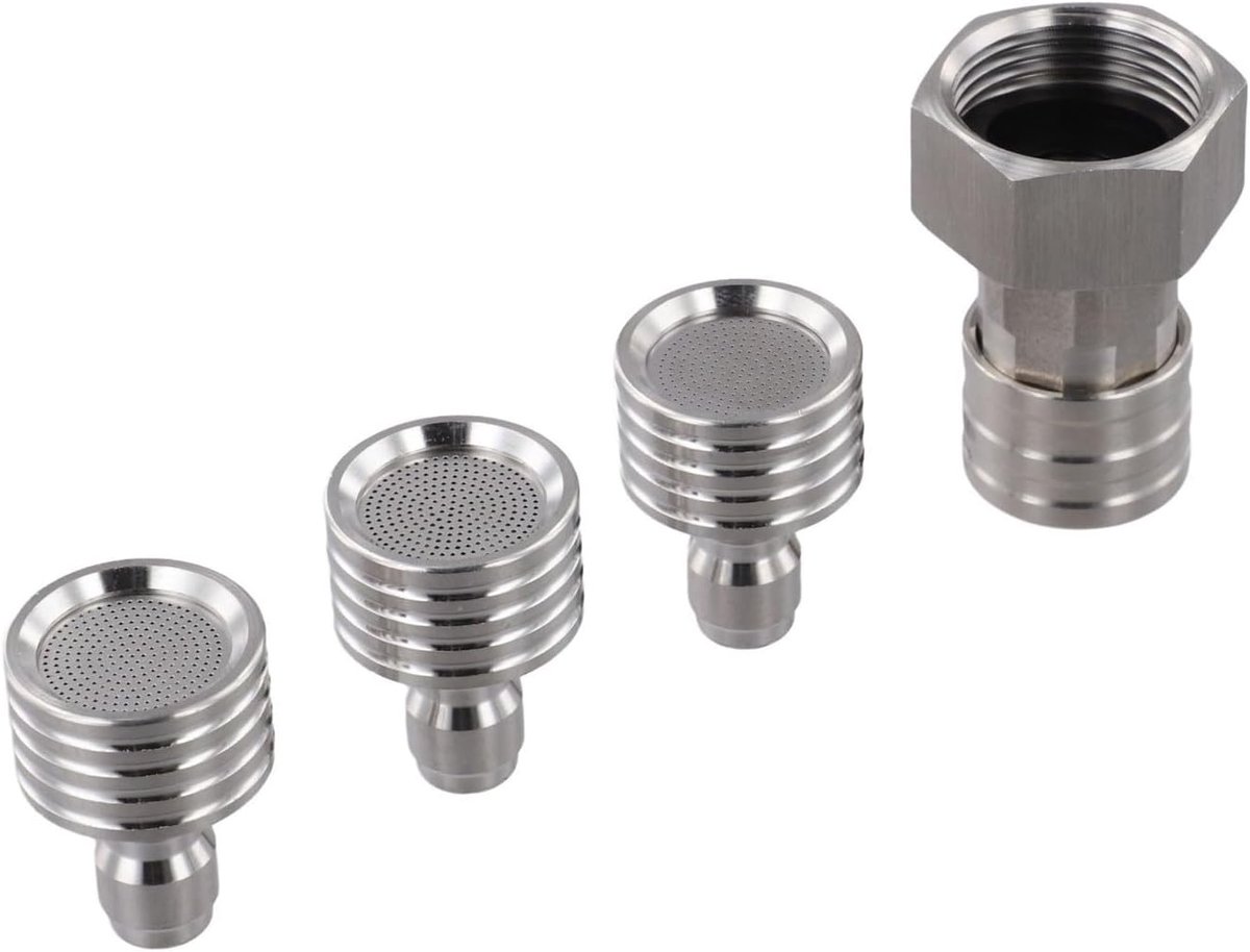 Hogedrukreiniger Mondstuk - Douche Set - Auto Wassen - Roestvrij Staal - 3 Tips - Zilver
