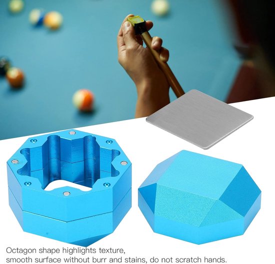 Biljart Krijthouder - Snooker Krijt Kubus - Biljart Accessoire - Sterke Magnetische Sluiting - 36x36x36mm - Blauw — afbeelding 3