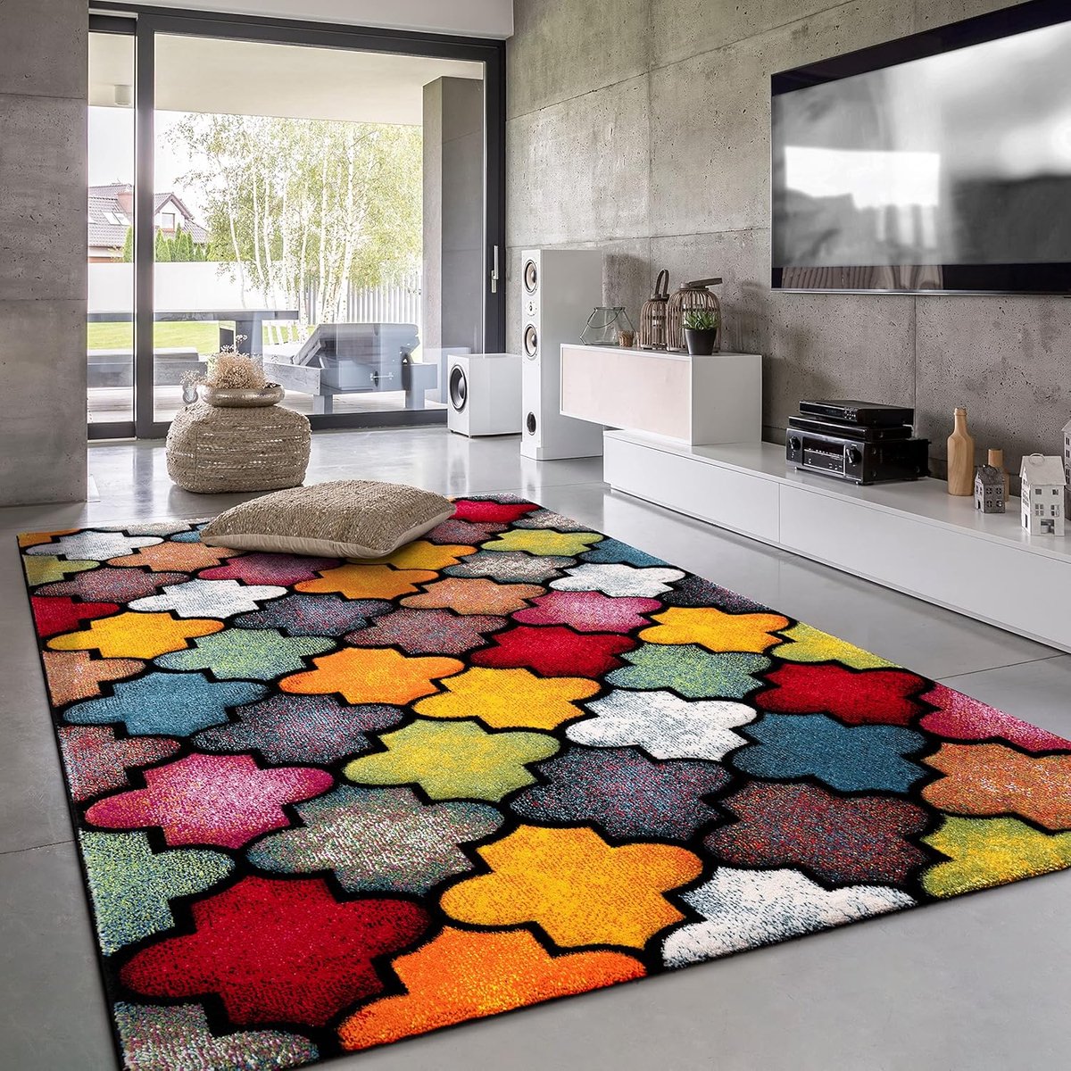 Vloerkleed Laagpolig - Modern Tapijt Geometrisch - Woonkamer Decoratie - Geschikt voor vlo