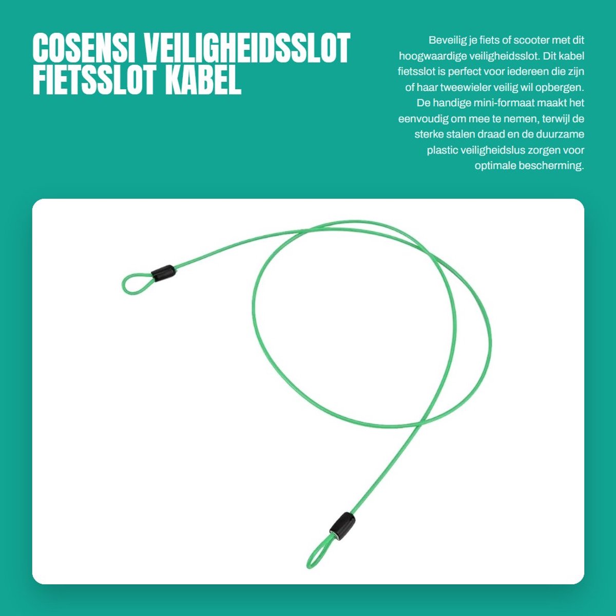 Dailygoods- Fietsslot Hoogwaardige Stalen Draad - Vouwslot - Ringslot - Fietsslot Cijferslot - Fietsslot Kinderfiets - Lengte 100 cm - Fietsbeveiliging