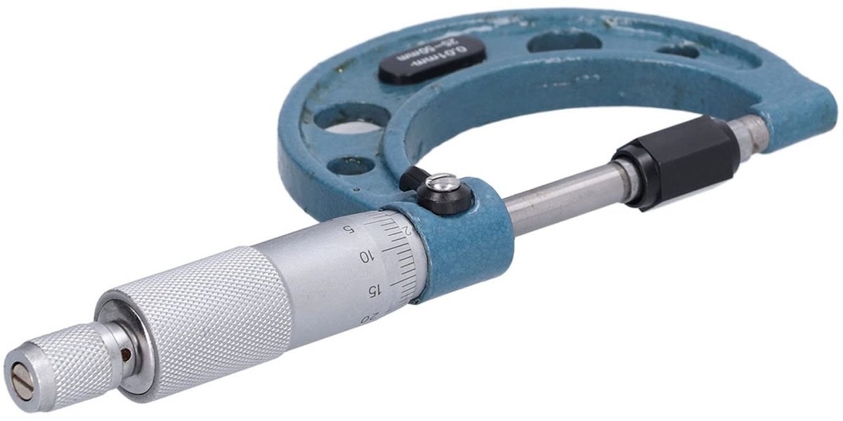 Dailygoods- Diktemeetinstrument Hoge Nauwkeurigheid - Buitenschroefmaat - Roestvrij Staal - Draagbaar Ontwerp - Kalibratieblok - Nauwkeurigheid 0,01 mm - Buitenmicrometer