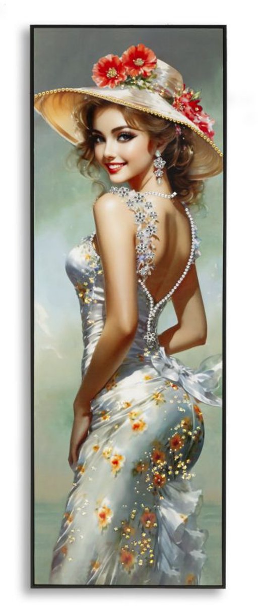 Mauro Ferretti Schilderij Elegant Lacquered Canvas With Frame -b 52×4,5×152 cm Multicolor