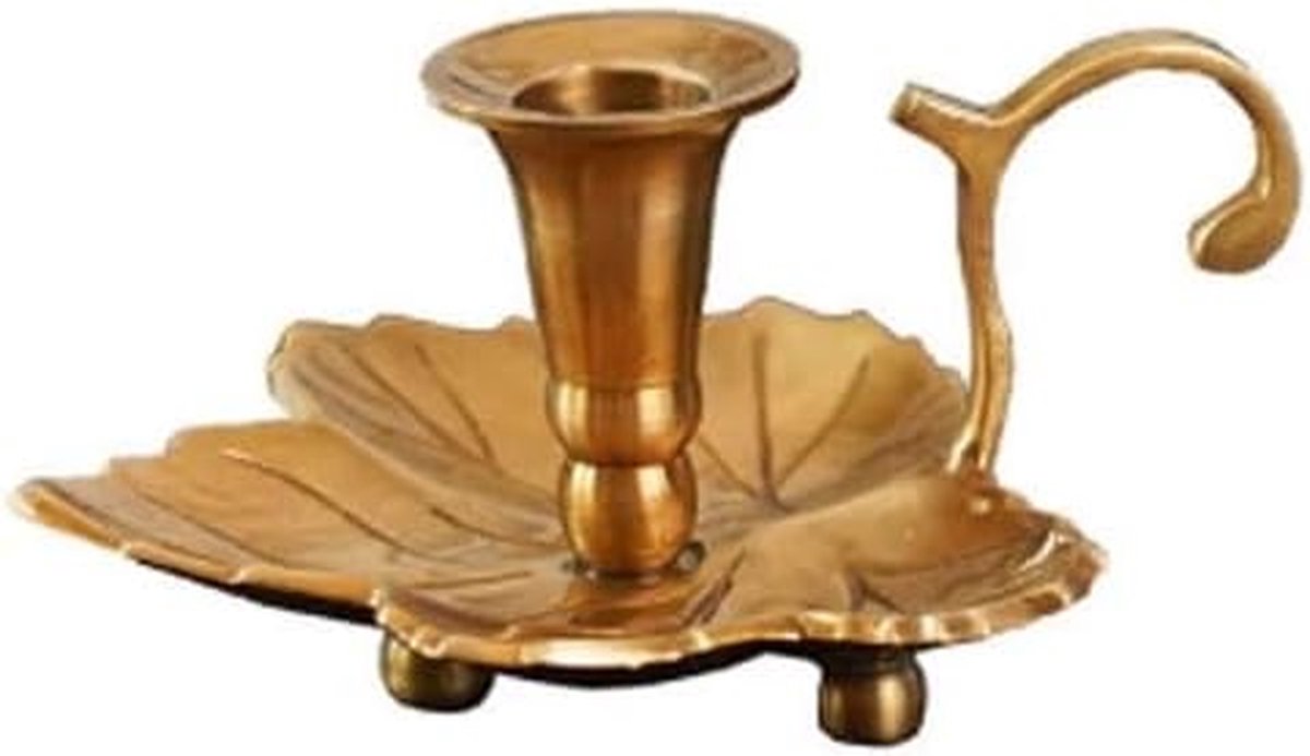 Kandelaar Koper - Kaarshouder Decoratie - Sfeerverlichting Creëren - Handgemaakt Design - 14 cm x 7.5 cm - Koper