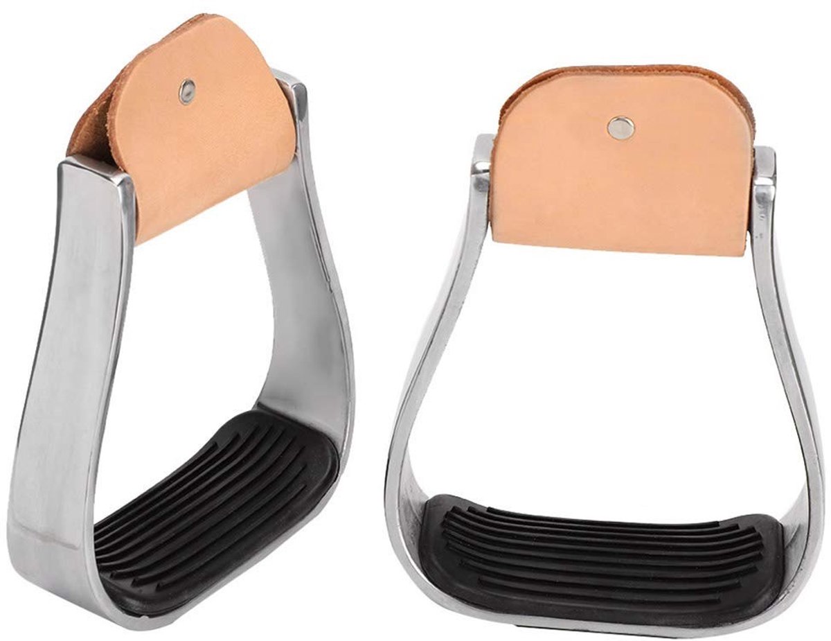 Dailygoods- Paardrijstijgbeugels Aluminium - Antislip/Rubber Pad - Duurzaam/Slijtvast - Lichtgewicht/Roestbestendig - 12,5 cm Binnenbreedte - Modieuze Uiterlijk - Stijgbeugels