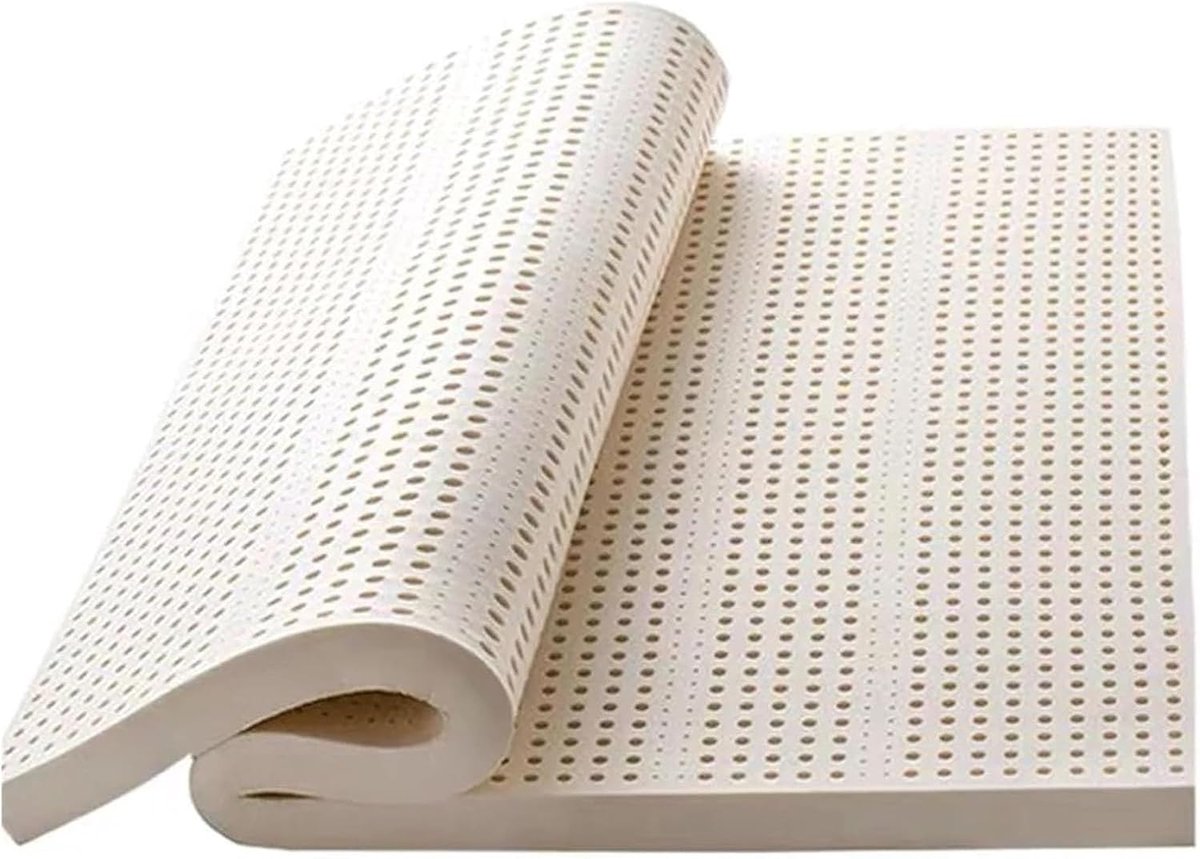 Natuurlijke Latex Matras - Comfortabel Kussen - Rustgevende Slaap - Ademend Ventilatiesysteem - 130 x 210 cm - Wit