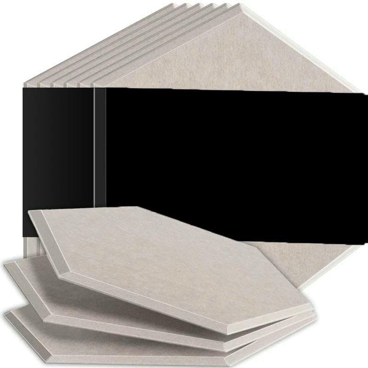 Geluidsisolatie Panelen - Akoestisch Materiaal - Geluidsverbetering Thuis - Hoge Dichtheid Schuim - 6 Stuks Set - Licht Camel