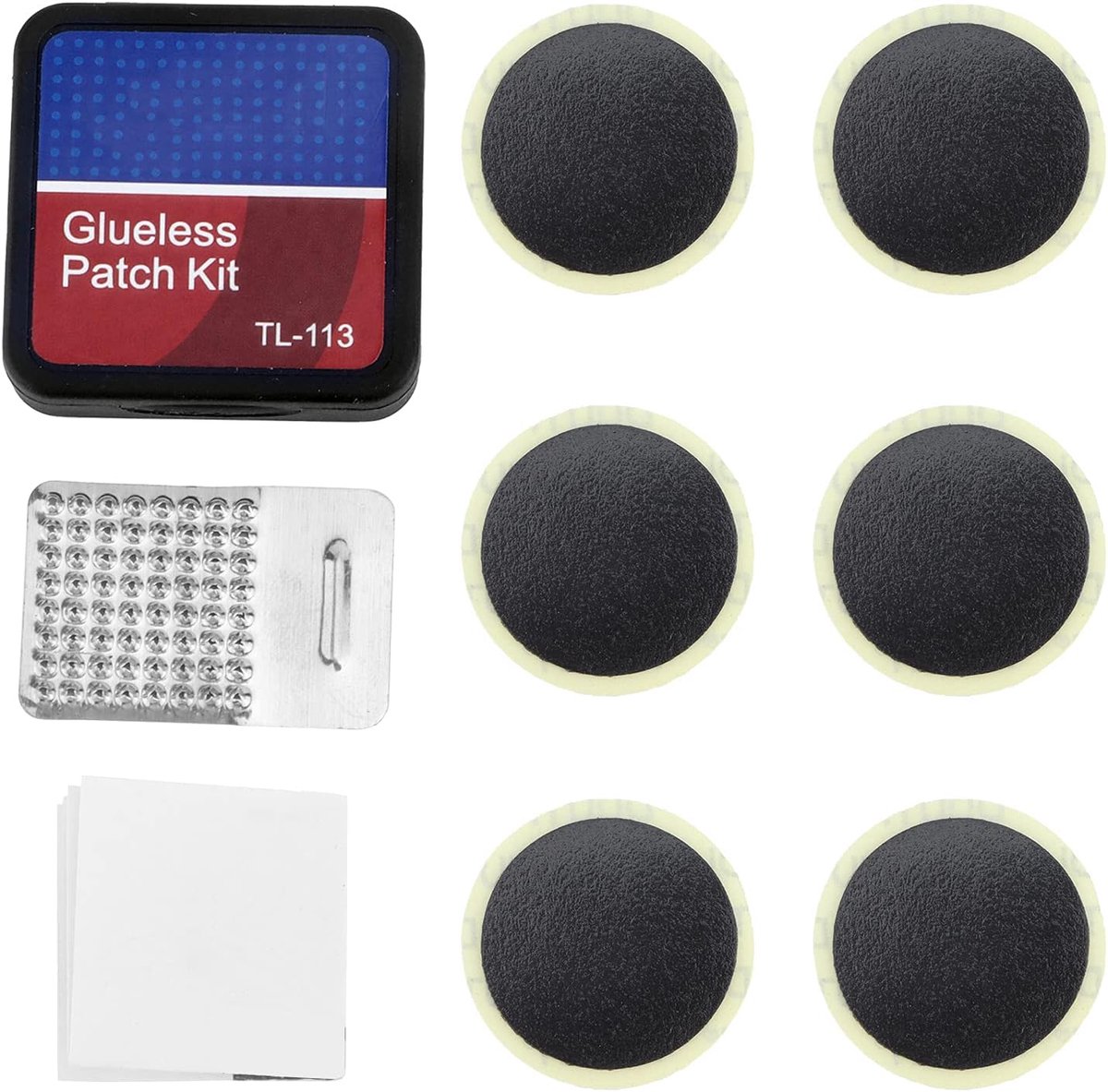 Fietsband Reparatie - Binnenband Set - Banden Snel Plakken - Zelfklevend en Draagbaar - 6 Stuks - Zwart