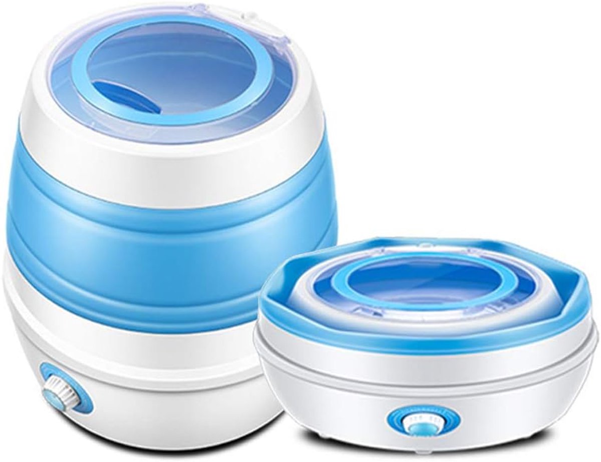 Mini Wasmachine Opvouwbare Washer Reis Wasgoed Ruimtebesparend Ontwerp 38x38x44cm Blauw