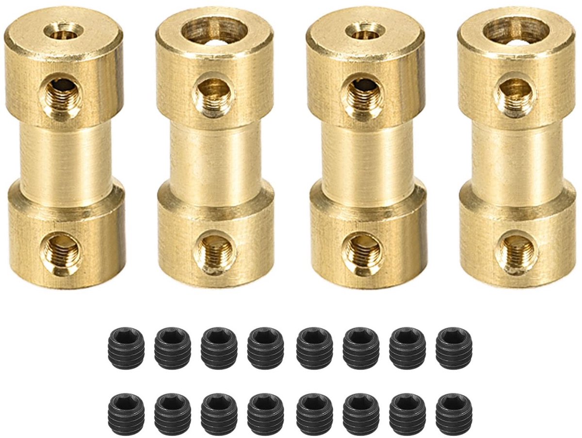 Dailygoods- Koppeling Stijve - Koppeling Aansluiting - Koppeling Motor - Koppeling 3D-printers - Koppeling Modelboten - 4 Stuks - Asverbinding