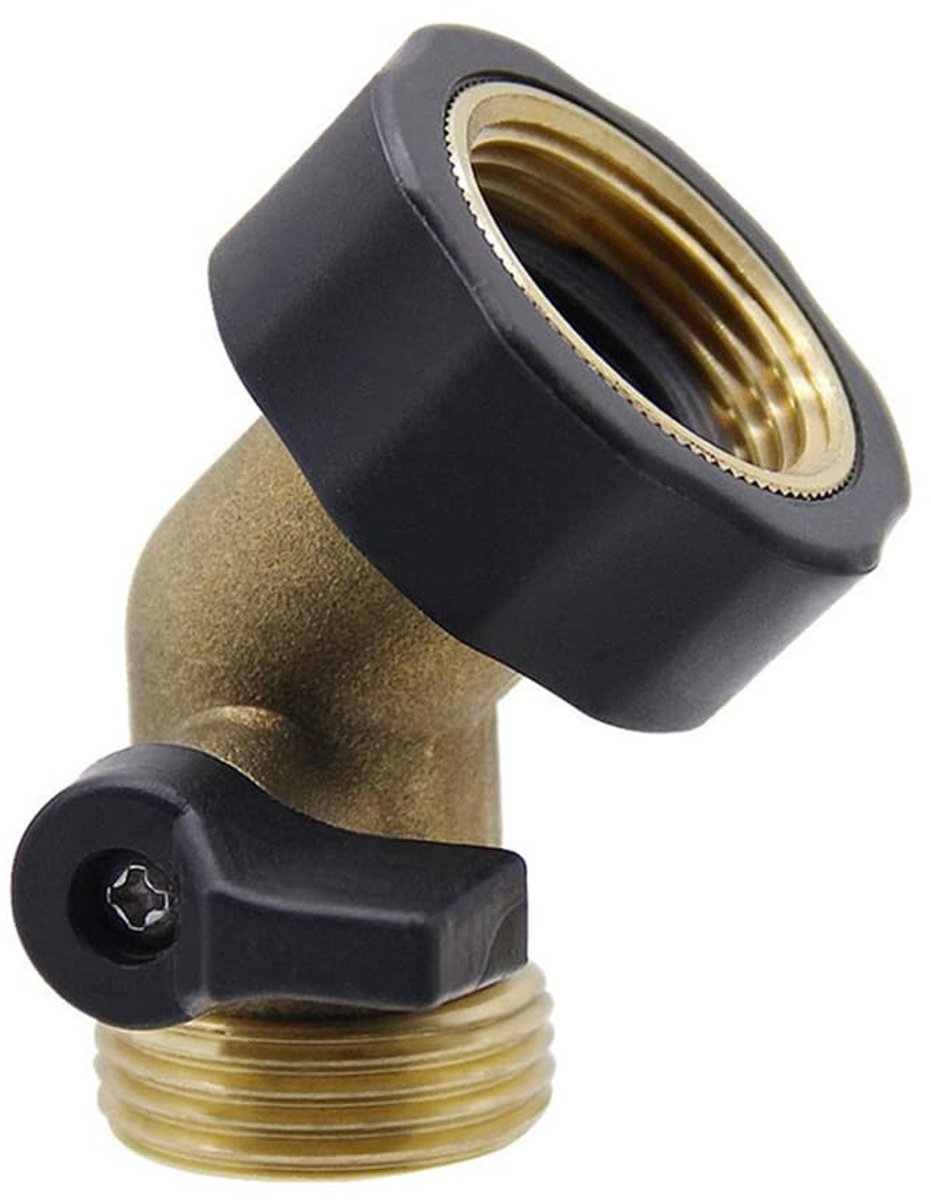 Dailygoods - 3/4 inch tuinslang connector - 45 graden hoekadapter - Instelbare waterstroom - 1 stuk - Slangadapter - Geschikt voor buitengebruik - Mes...