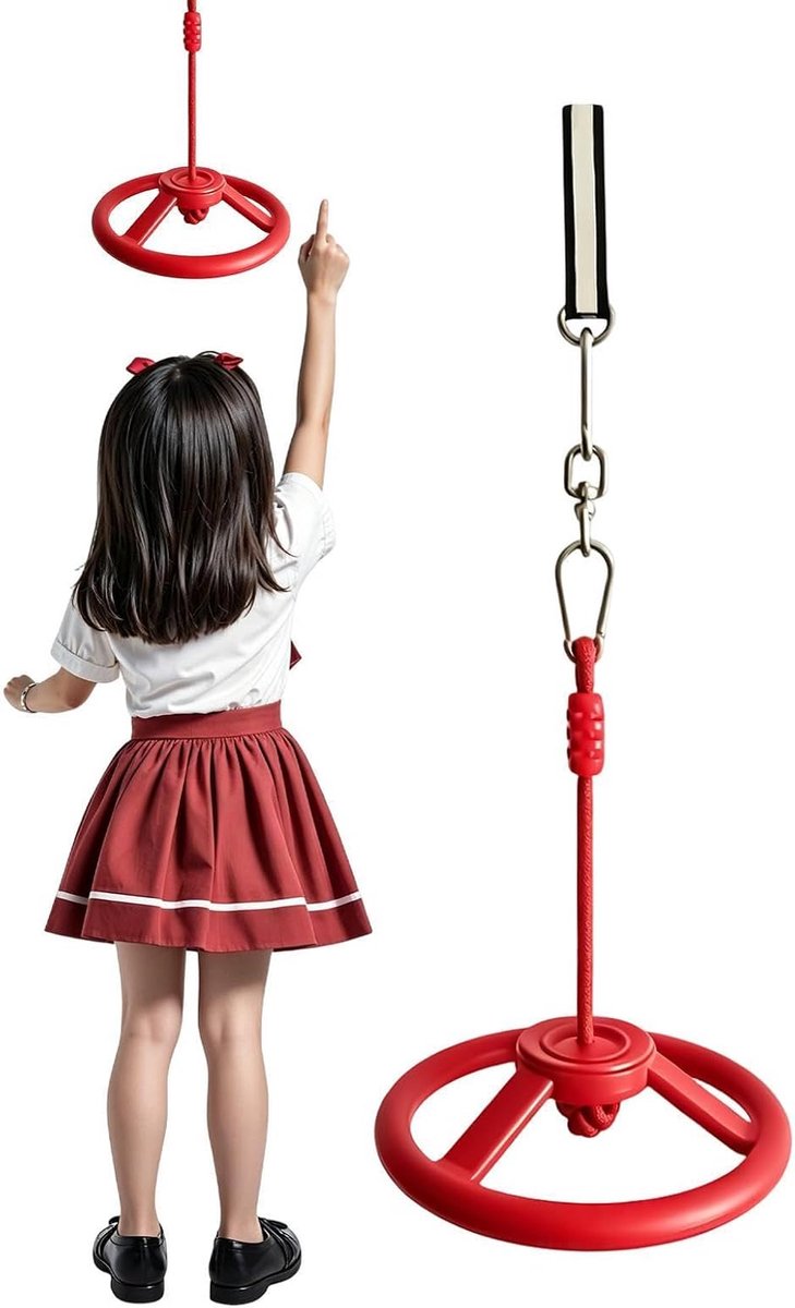 Speeltuin Wiel - Trainingsapparaat Obstakel - Hindernisbaan Training - 360 Graden Rotatie - 31x28x12 cm - Rood