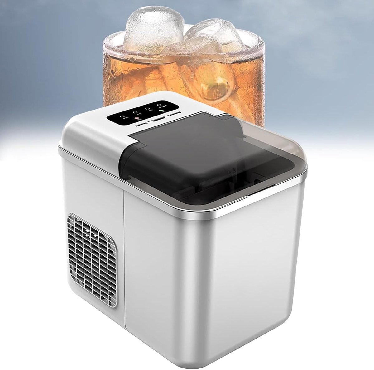 Draagbare ijsblokjesmachine - Aanrecht machine - Snel ijs maken - Automatische reiniging - 1.3L 9 stuks - Zilver