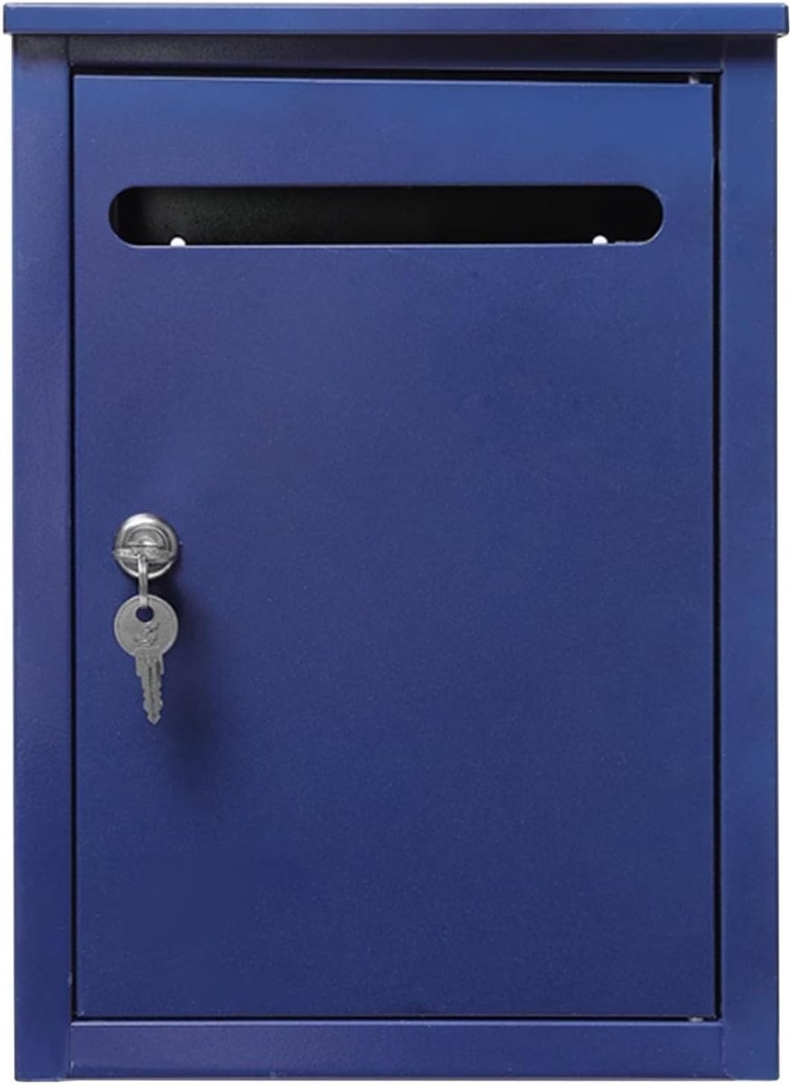 Brievenbus Muurbevestiging - Postbus Buiten - Post Ontvangen - Met Sleutel Slot - 26 x 10 x 36 cm - Blauw