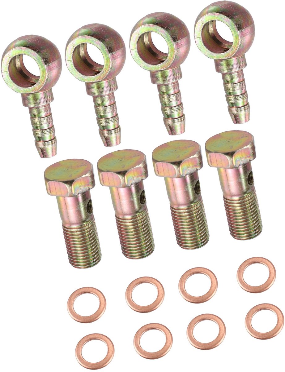 Dailygoods- Banjo Slangsteun - Set van 4 Stuks - 8 mm Afstandhouders - Duurzaam Metaal - Eenvoudige Installatie - Geschikt voor Remsysteem