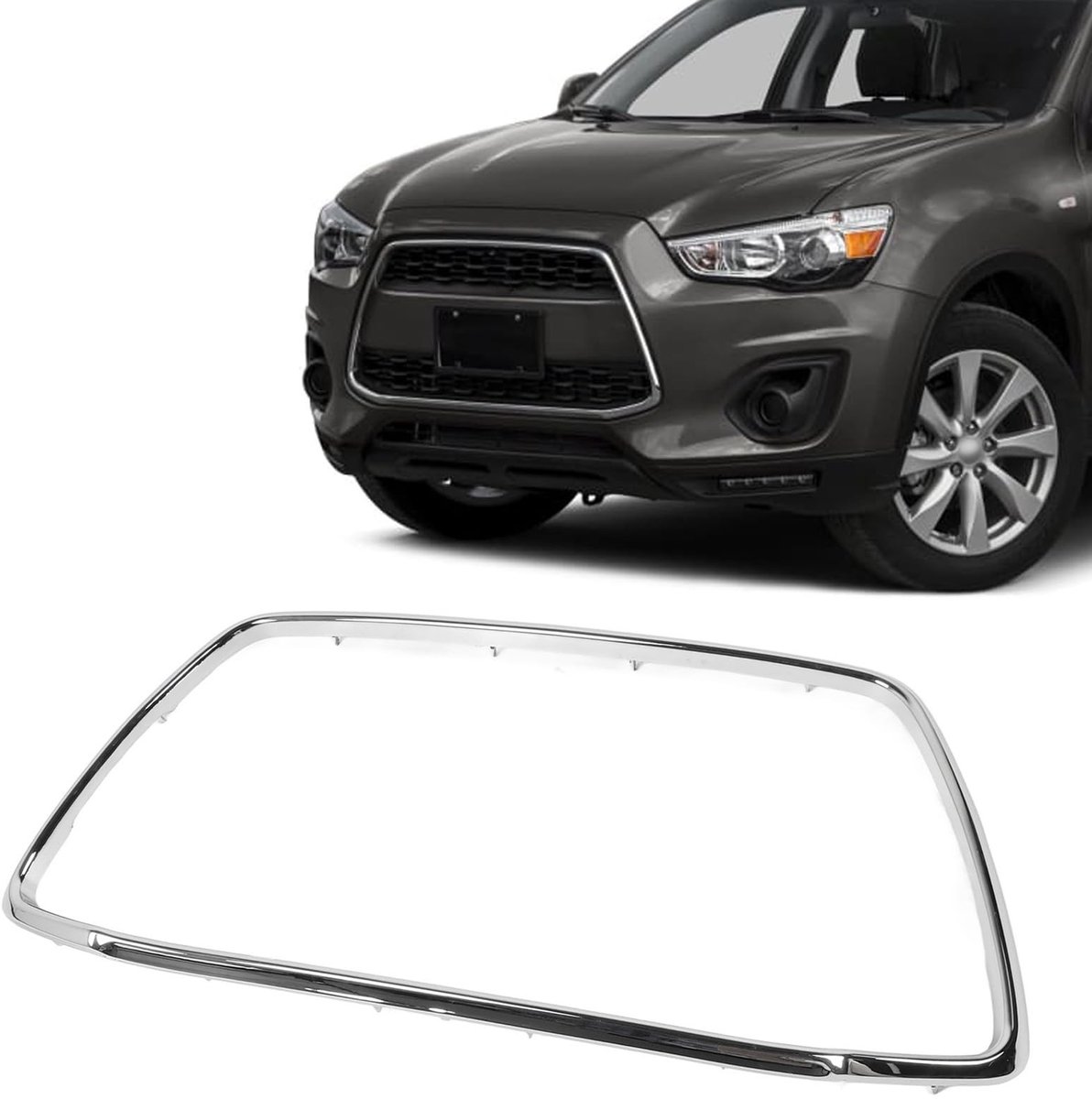 Dailygoods- Bumpergrille Beschermend - Voorbumper Trim - Decoratieve Vervanging - Geschikt voor Outlander Sport ASX RVR - Chroomrand - Effectieve Bescherming - Grille