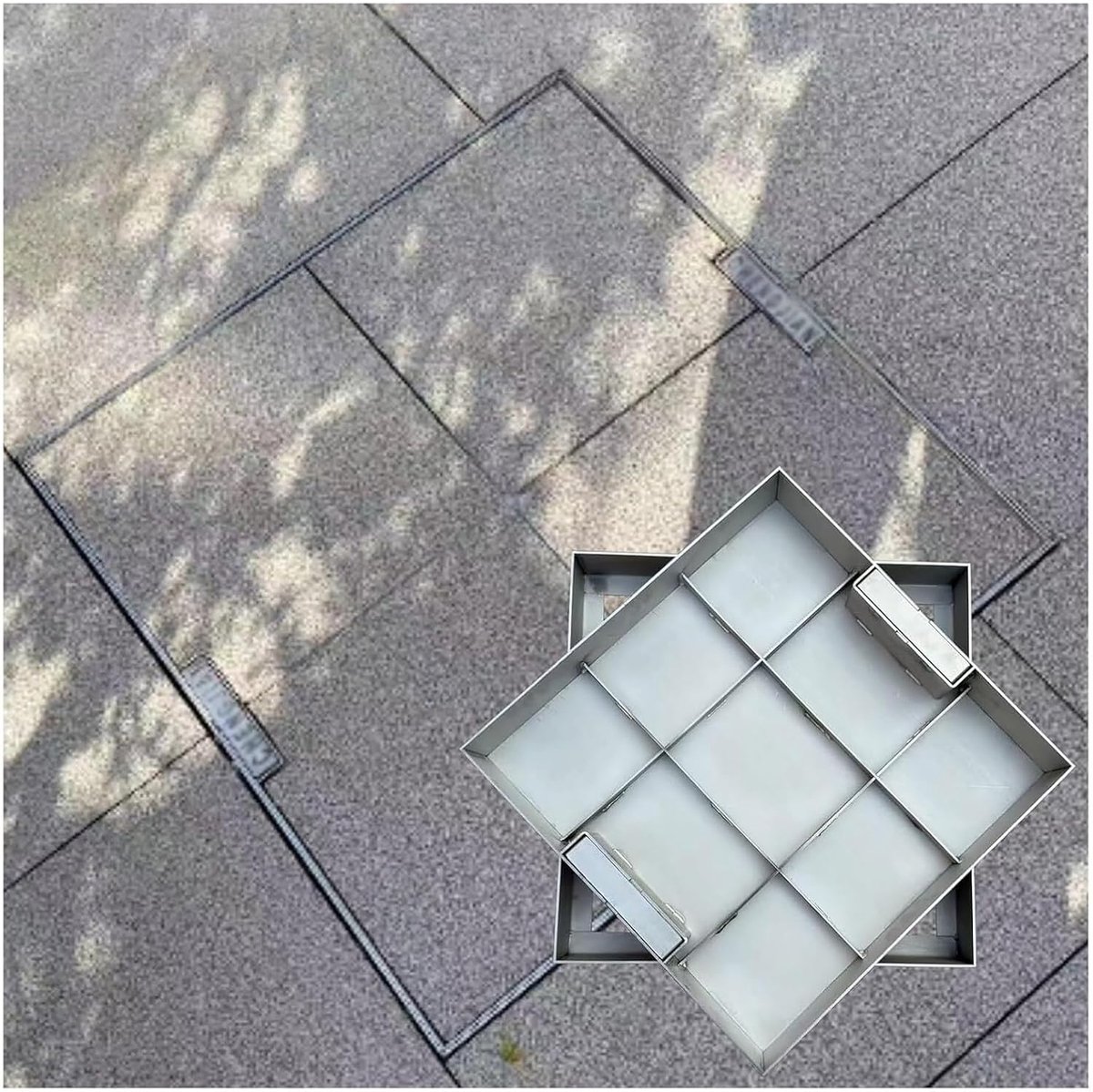 Verzonken Putdeksel - Onzichtbaar Deksel - Oprit Onderhouden - Verdikt Roestvrij Staal - 30x30x5cm - Zilver