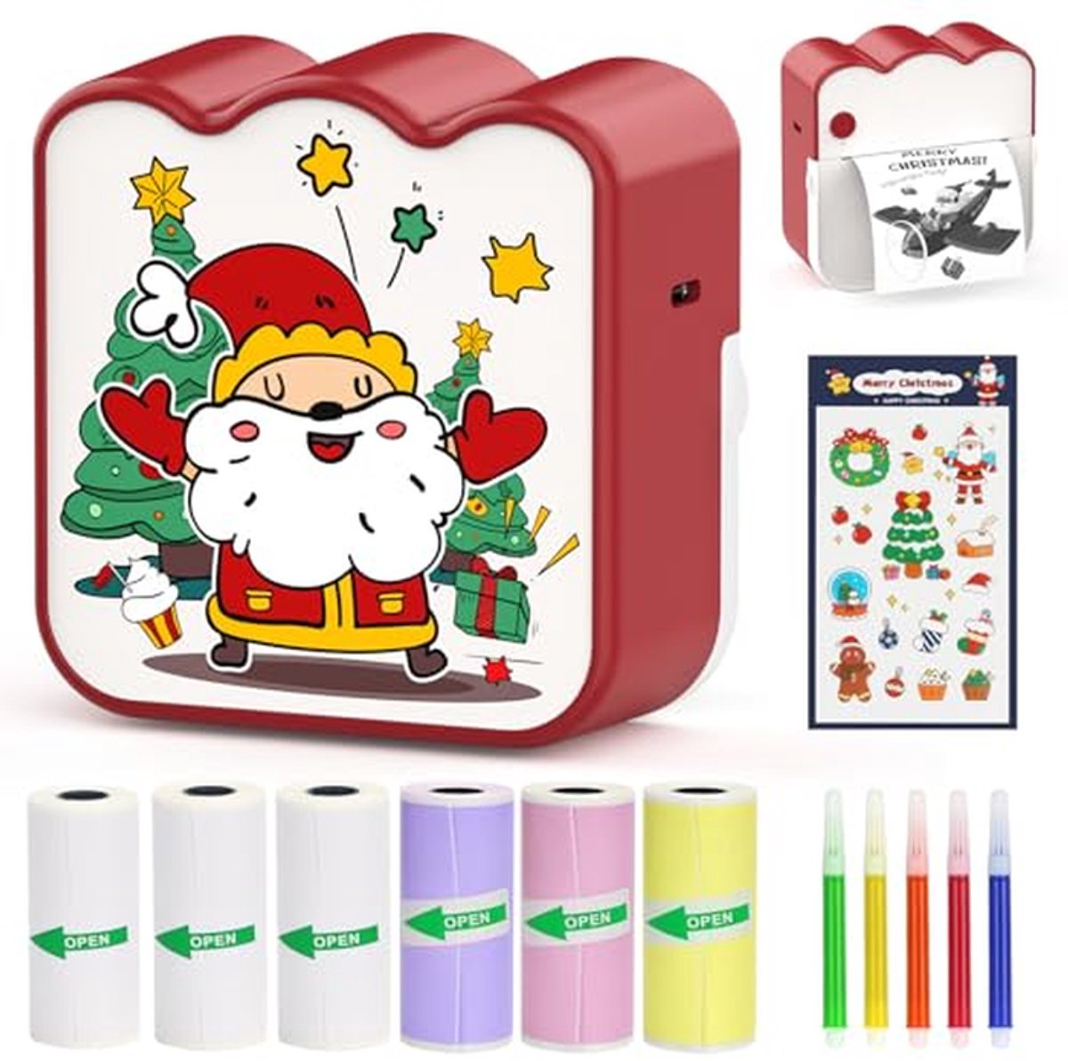 Draagbare Mini Printer - Zak Printer - Notities Maken - Inclusief 10 Rollen Papier - 57x25mm Papierformaat - Wit