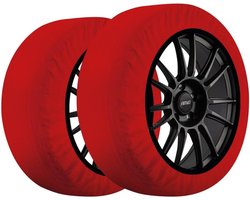Textiele Sneeuwkettingen - Sneeuwsokken Autobanden - Veilige Winterrit - Versterkt Stofontwerp - Maat XL - Rood