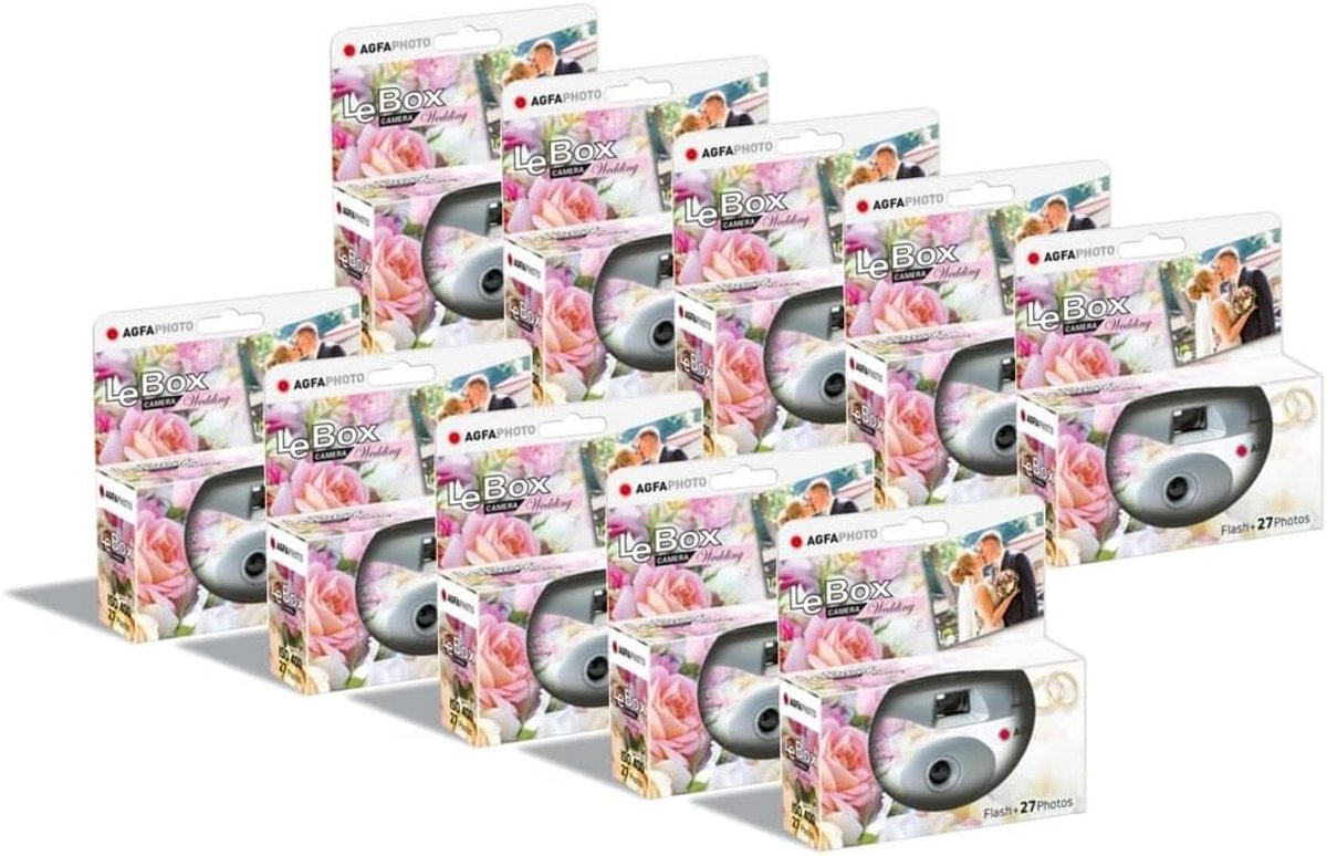Wegwerpcamera Set - Feestcamera's - Herinneringen Vangen - Inclusief Flits - 10 Stuks - Grijs