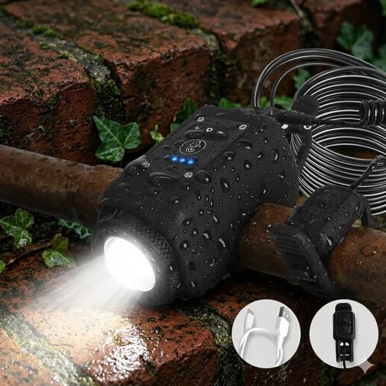 Vyzio - Fietsverlichting LED USB Oplaadbaar - Fietslicht met 110 dB Fietsclaxon - Waterdichte Fietslamp Voor MTB, Racefiets & Stadsfiets - LUMIHORN — afbeelding 3